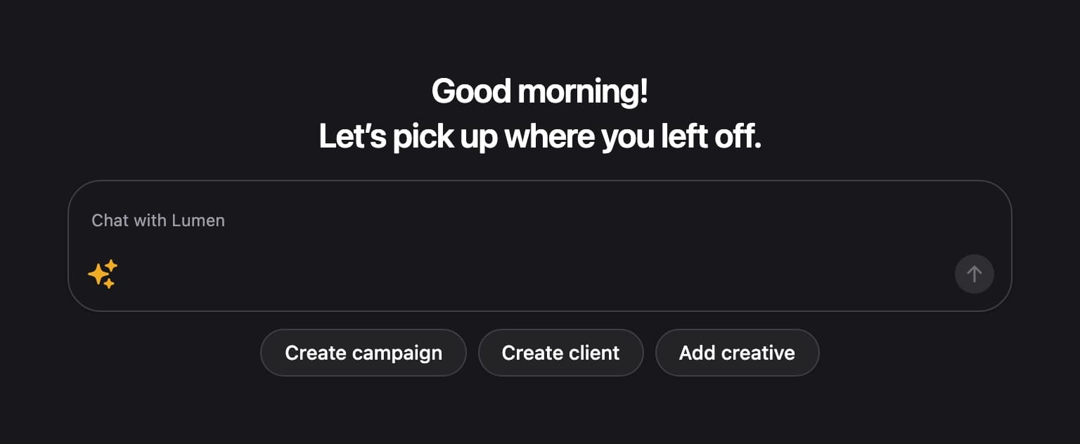 The Chat with Lumen box on the Playboard Home page